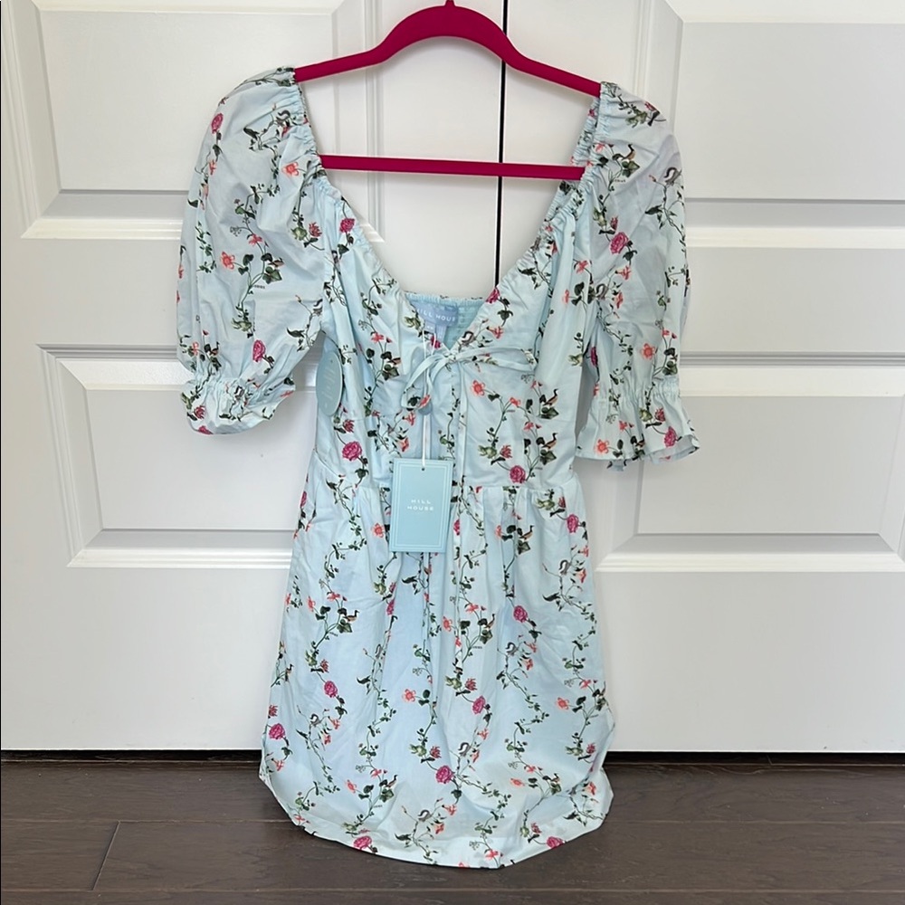 Hill House Ophelia Mini Dress in Pond Floral
